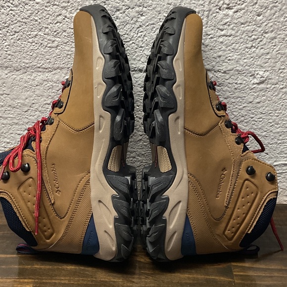 MensNewton Ridge Plus II Suede WP Hiking Boot Elk Sunset Red Tan Navy 13 - Picture 11 of 12